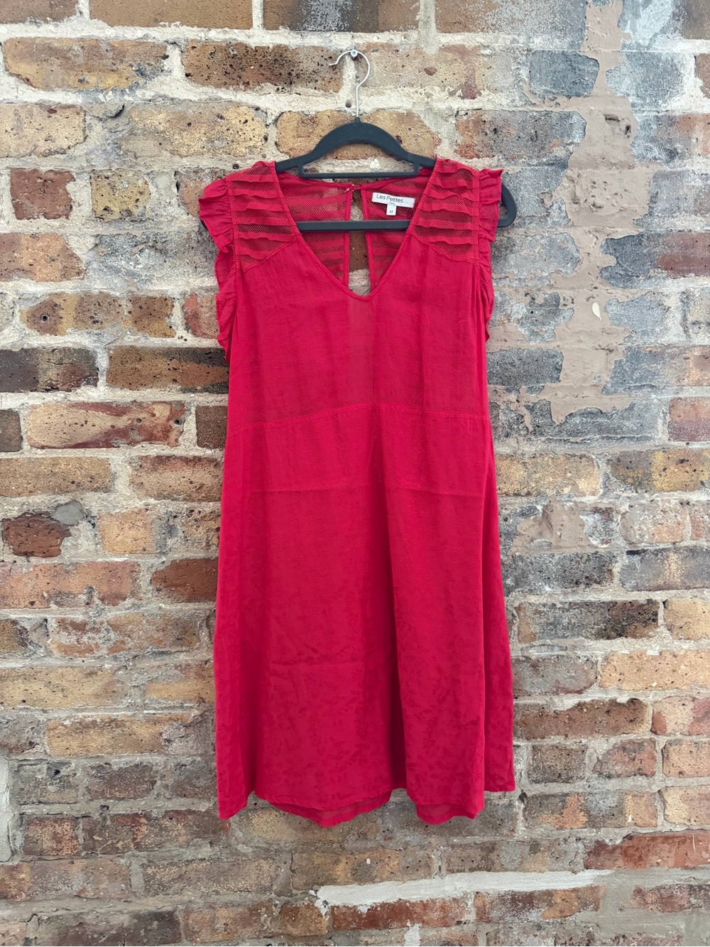 Women’s Red Ruffle-Trim Mini Dress - Picture 2 of 2